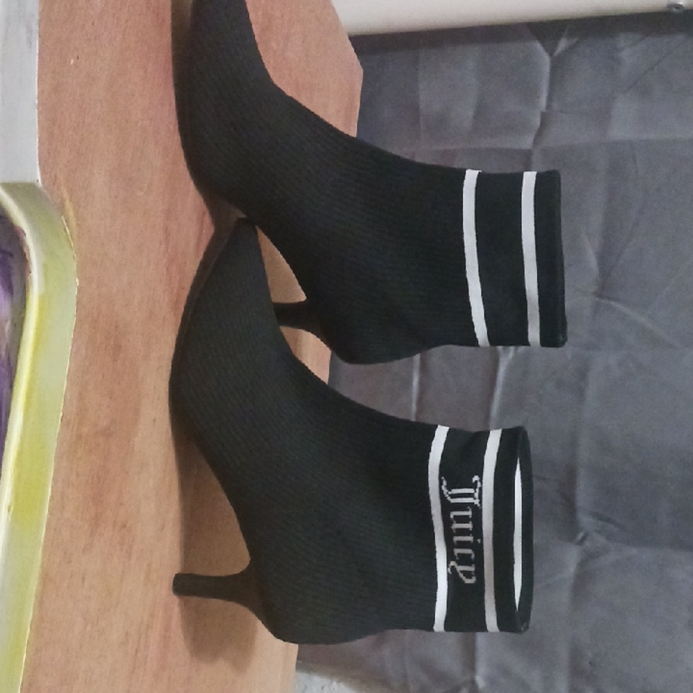Juicy Couture Black Knit Heeled Boots